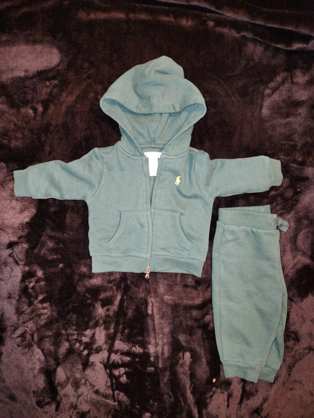 Ralph Lauren Teal Green Hooded Zip Sweatshirt & Joggers - Kids